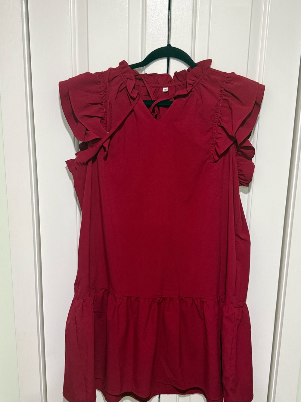 Amazon Essentials Ruffled Sleeve Midi Dress - Red